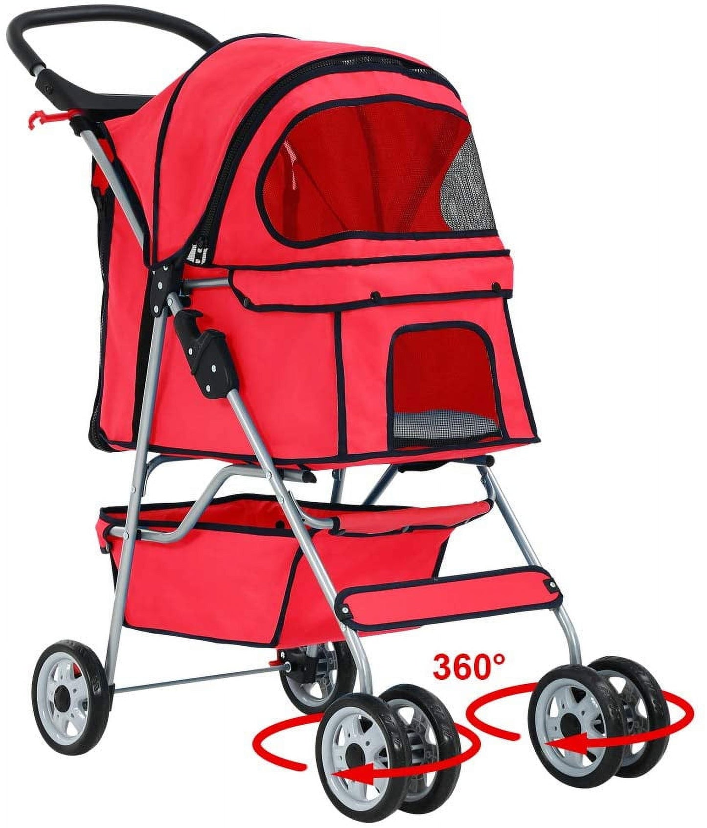 Pet Stroller, 3 Wheels, Travel Folding Carrier T13