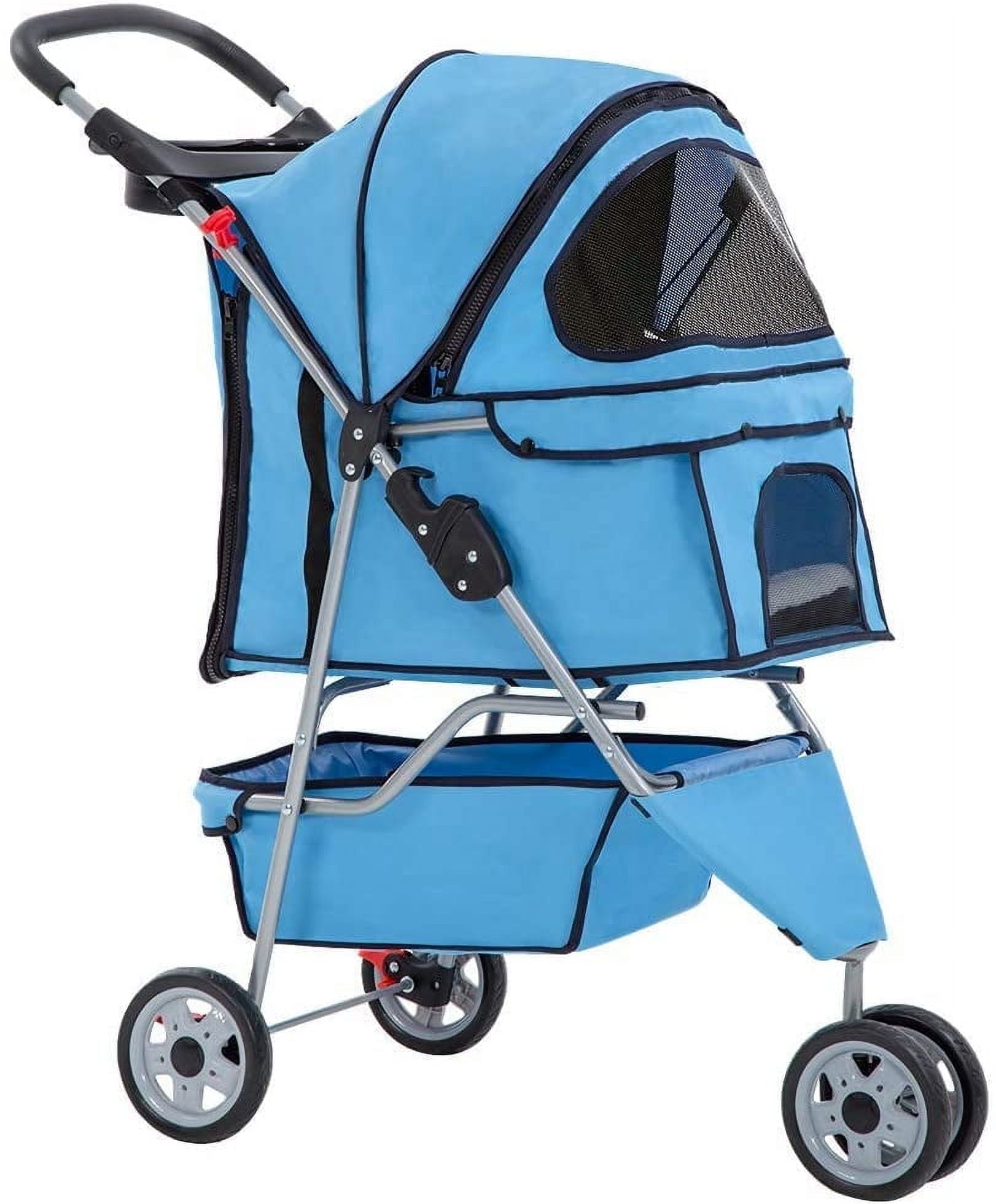 Pet Stroller, 3 Wheels, Travel Folding Carrier T13