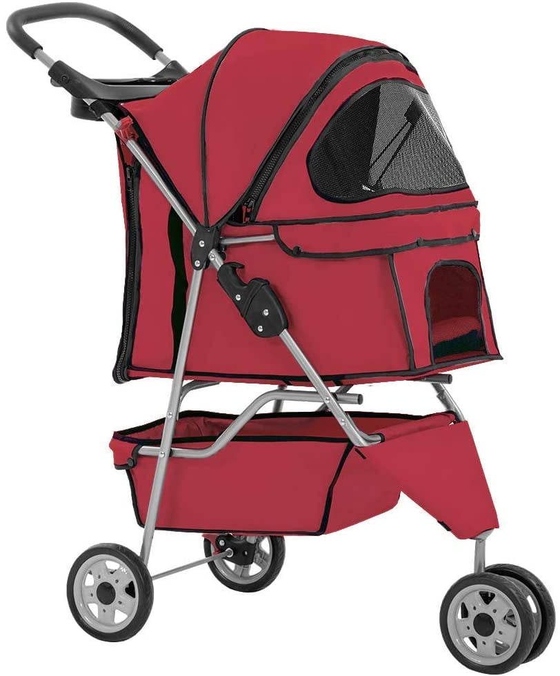 Pet Stroller, 3 Wheels, Travel Folding Carrier T13