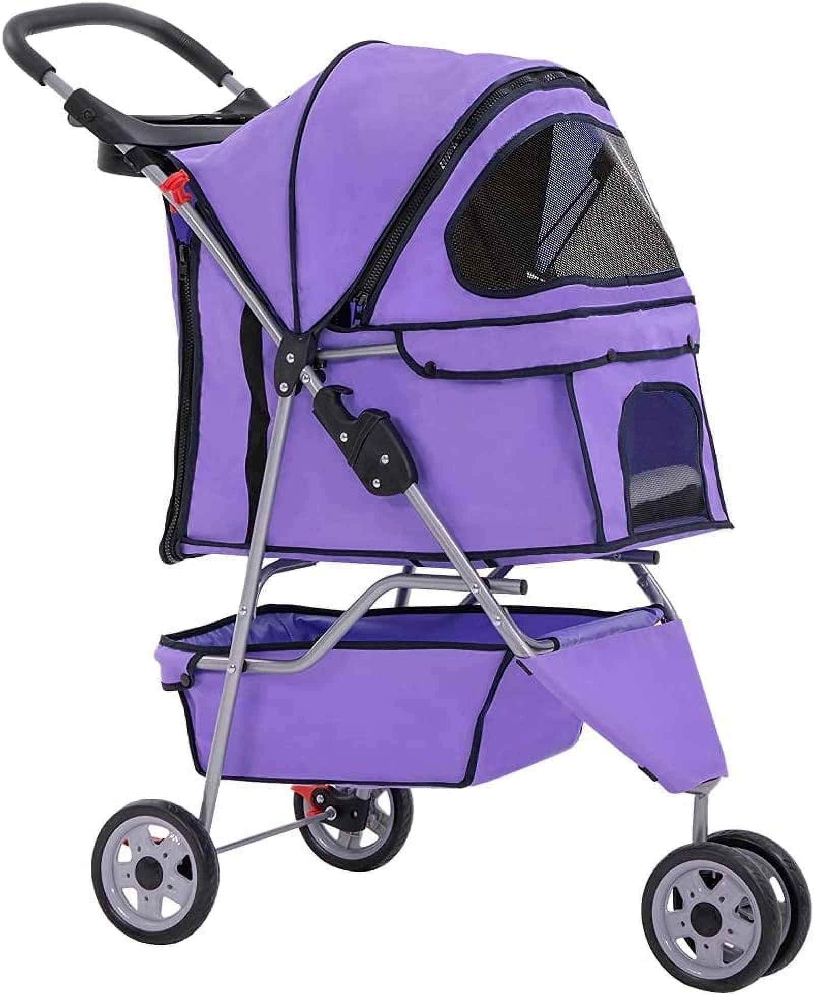 Pet Stroller, 3 Wheels, Travel Folding Carrier T13