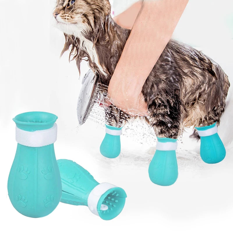 Cat Claw Protector Bath Anti-Scratch Cat Shoes 