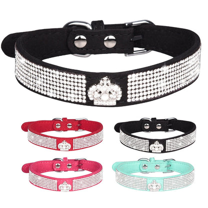 Cat Collar Bling Diamond with Rhinestone Crown Decoration