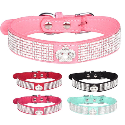 Cat Collar Bling Diamond with Rhinestone Crown Decoration