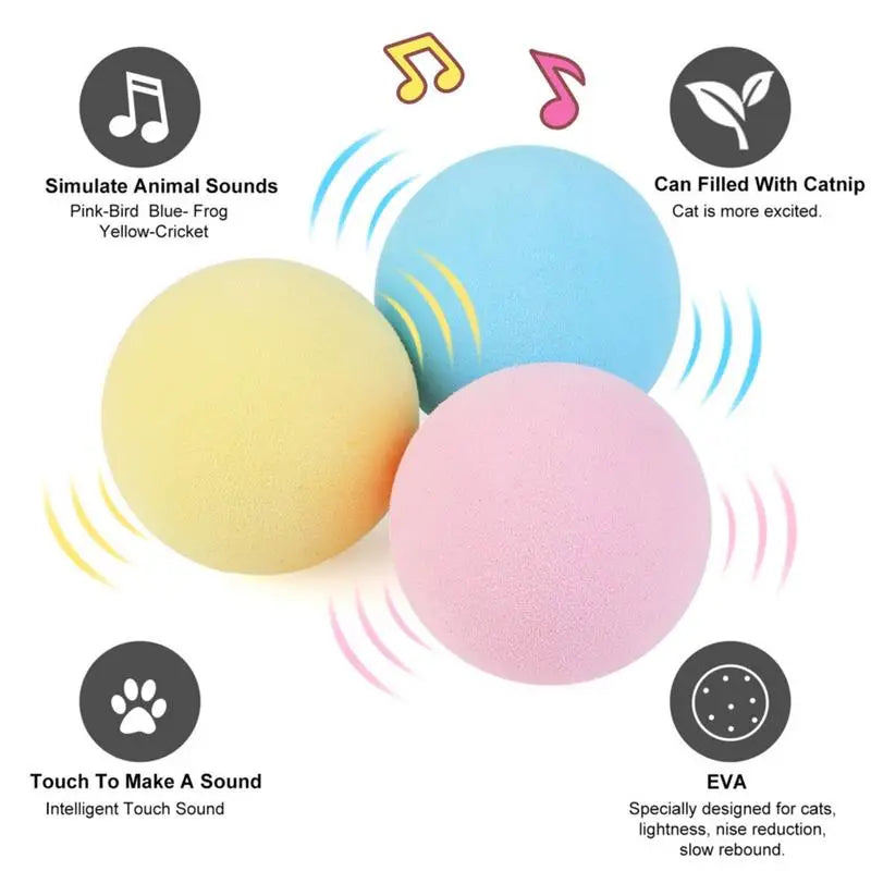 Electric Cat Ball Toys, Automatic Rolling Smart Cat Toys, Interactive for Cats Training 