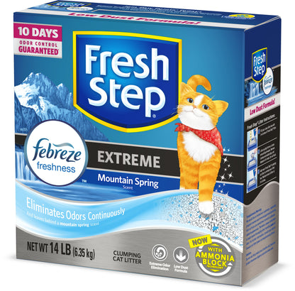 Extreme Scented Litter with Febreze, Clumping, Mountain Spring, 25 Pounds