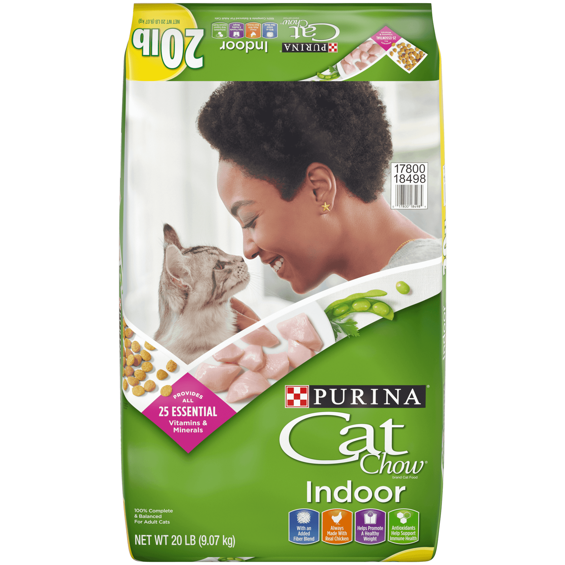 Purina  Dry Cat Food, Healthy Weight & Hairball Indoor Whole Grain Chicken, 20 Lb Bag