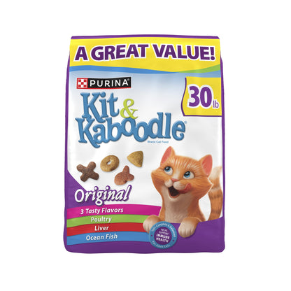 Purina Kit and Kaboodle Original Dry Cat Food for Adult Cats, Immune Health Support, 30 Lb Bag