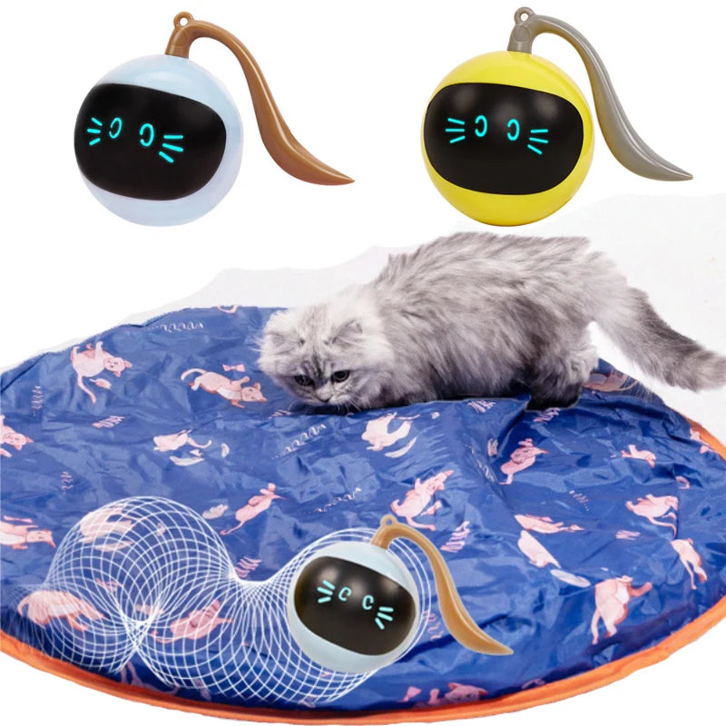 Smart Interactive Cat Toy, Automatic Moving Bouncing Rolling Ball for Indoor Cat, Catching Exercise 