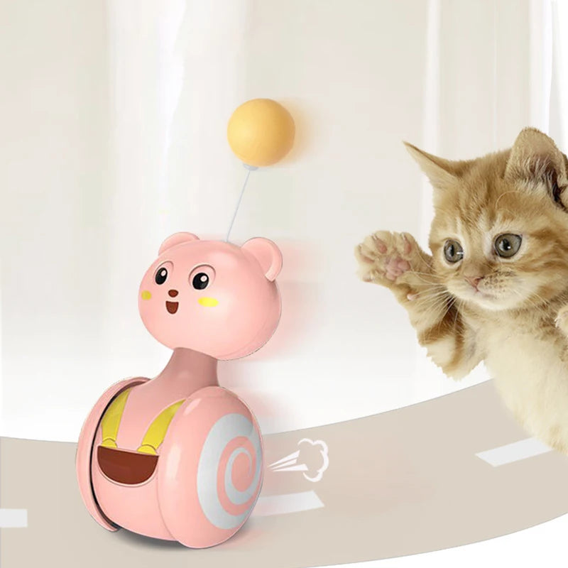 Tumbler Swing Toys for Cats, Interactive Toy with Feather Ball Cat Accessories