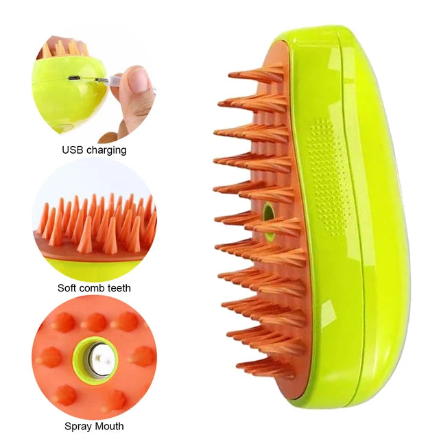 USB Rechargeable Cat Grooming Comb with Electric Water Spray