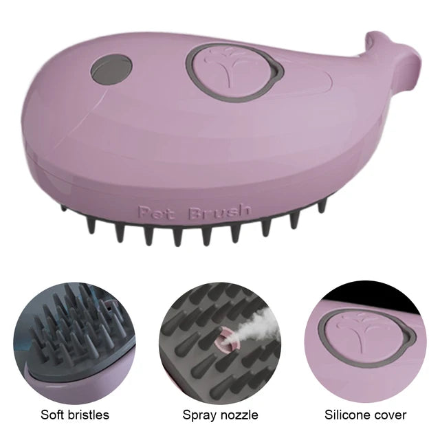 USB Rechargeable Cat Grooming Comb with Electric Water Spray