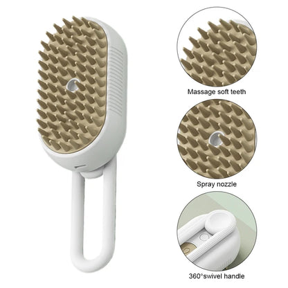 USB Rechargeable Cat Grooming Comb with Electric Water Spray