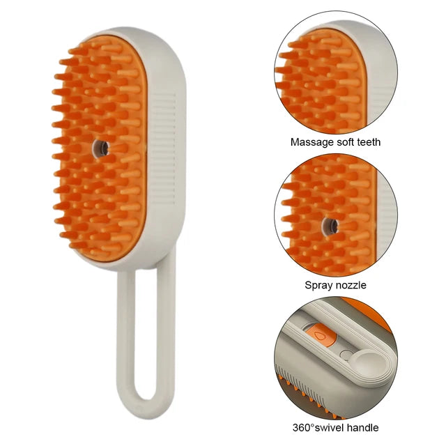 USB Rechargeable Cat Grooming Comb with Electric Water Spray