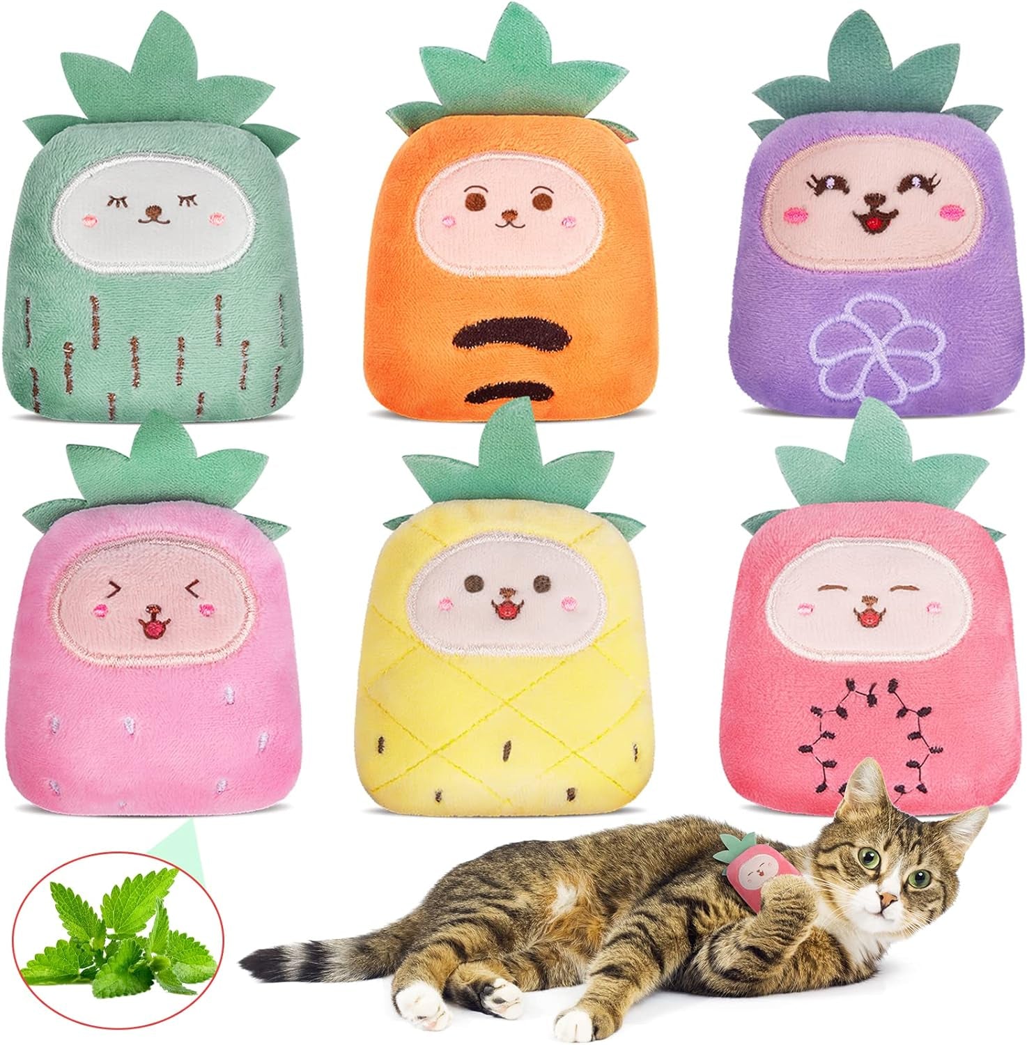 Cat Toys with Catnip, Cat Toys for Indoor Cats, Interactive Cat Toy, Cat Chew Toy, Cat Pillow Toys