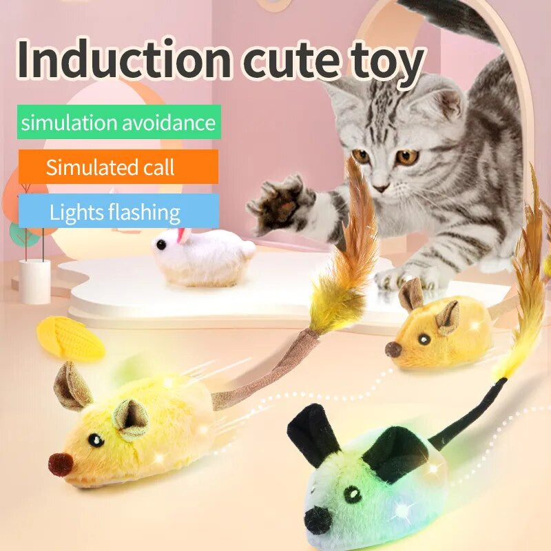 Smart Running Mouse Cat Toy, Simulation Mice Kitten Self-Playing Plush Toys