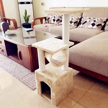 36”H Cat Trees and Towers with Scratching Posts, Resting Perch, Indoor Pet Activity Furniture,  Play House for Kitty Kitten