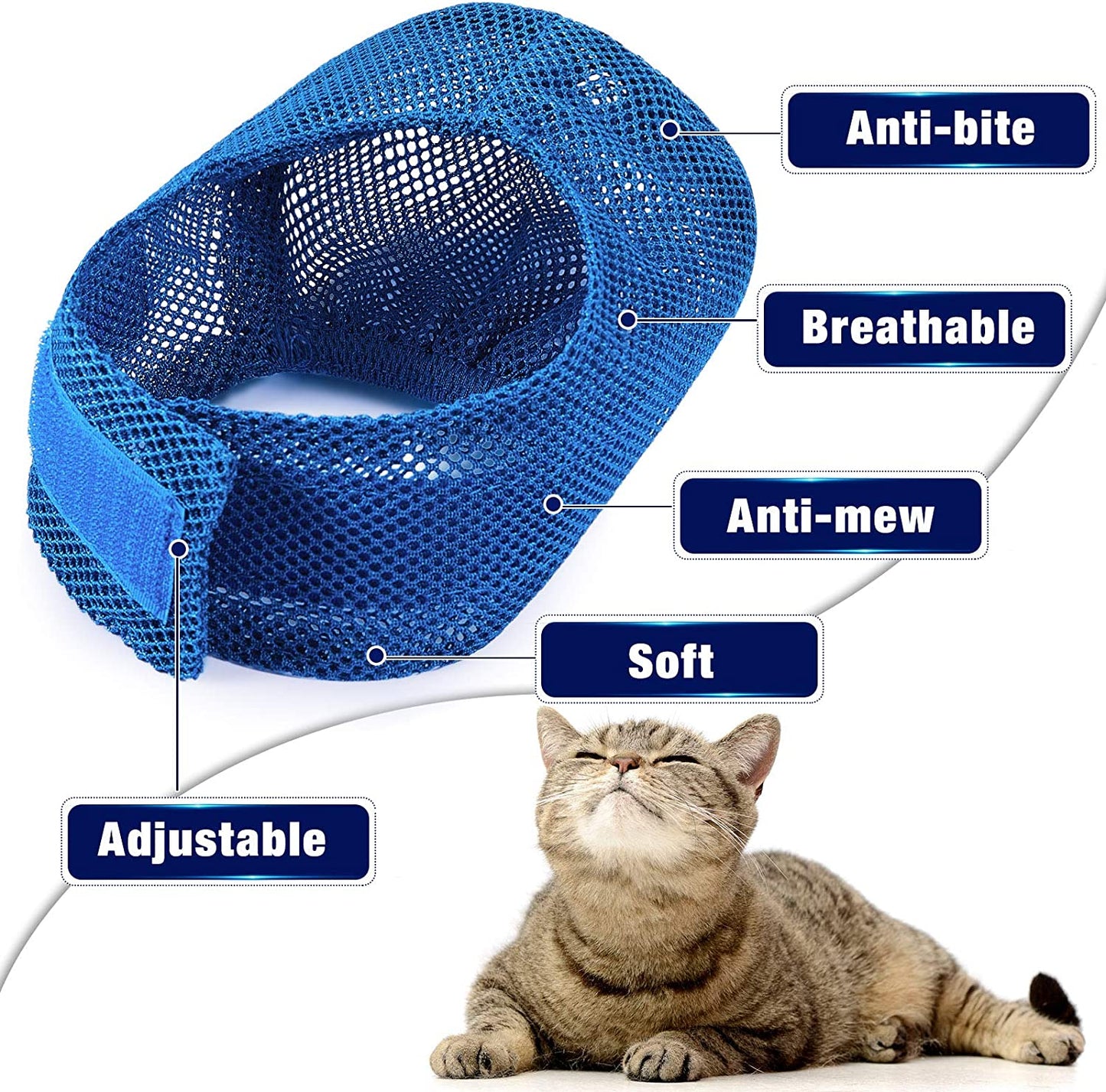 2 Pieces Cat Grooming Washer Mesh Bag, Breathable Mesh Muzzles, Adjustable