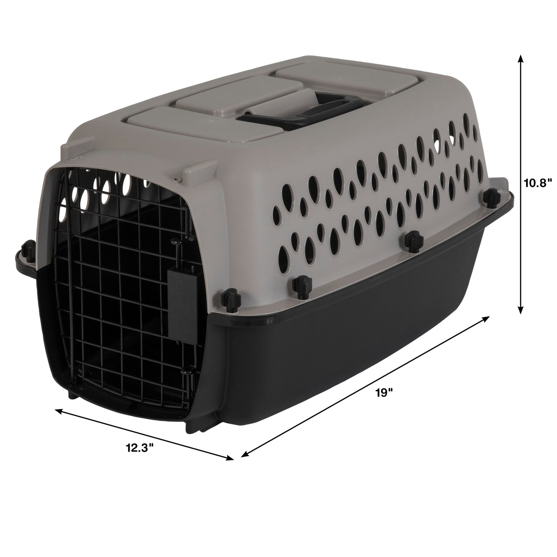 19" X-Small Plastic Crate Portable Carrier for Pets up to 10 Lbs