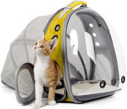 Cat Travel Backpack with Fan, Fit up to 20 Lbs, Space Capsule Astronaut, Clear Bubble Window Pet Backpack for Cats