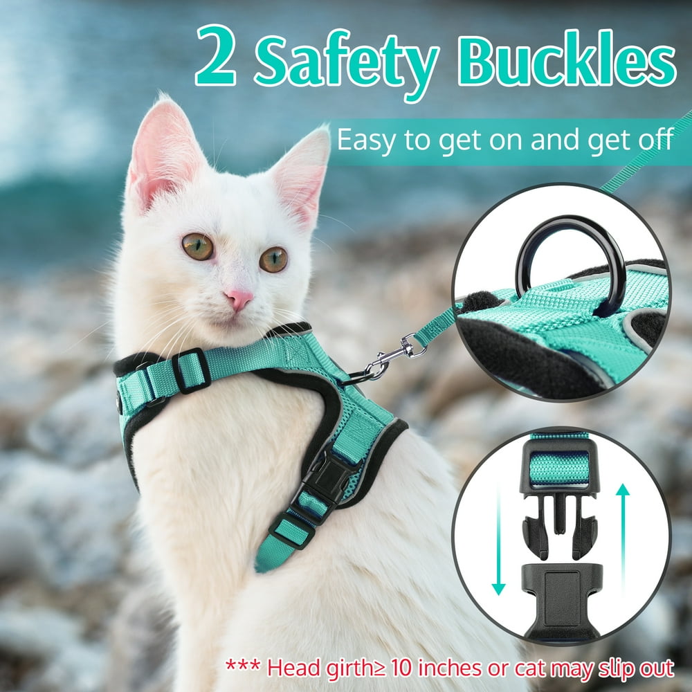 Cat Harness and Leash for Walking, Escape Proof Soft Adjustable Vest Harnesses for Cats, Easy Control Breathable Reflective Strips Jacket