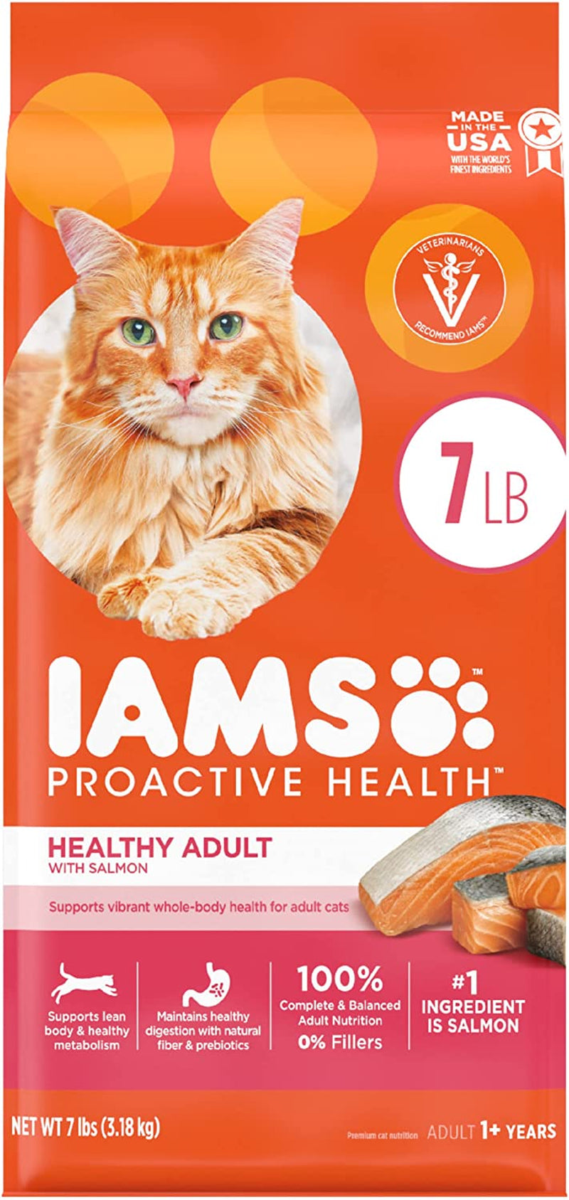 PROACTIVE HEALTH Adult Healthy Dry Cat Food with Salmon Cat Kibble, 7 Lb. Bag