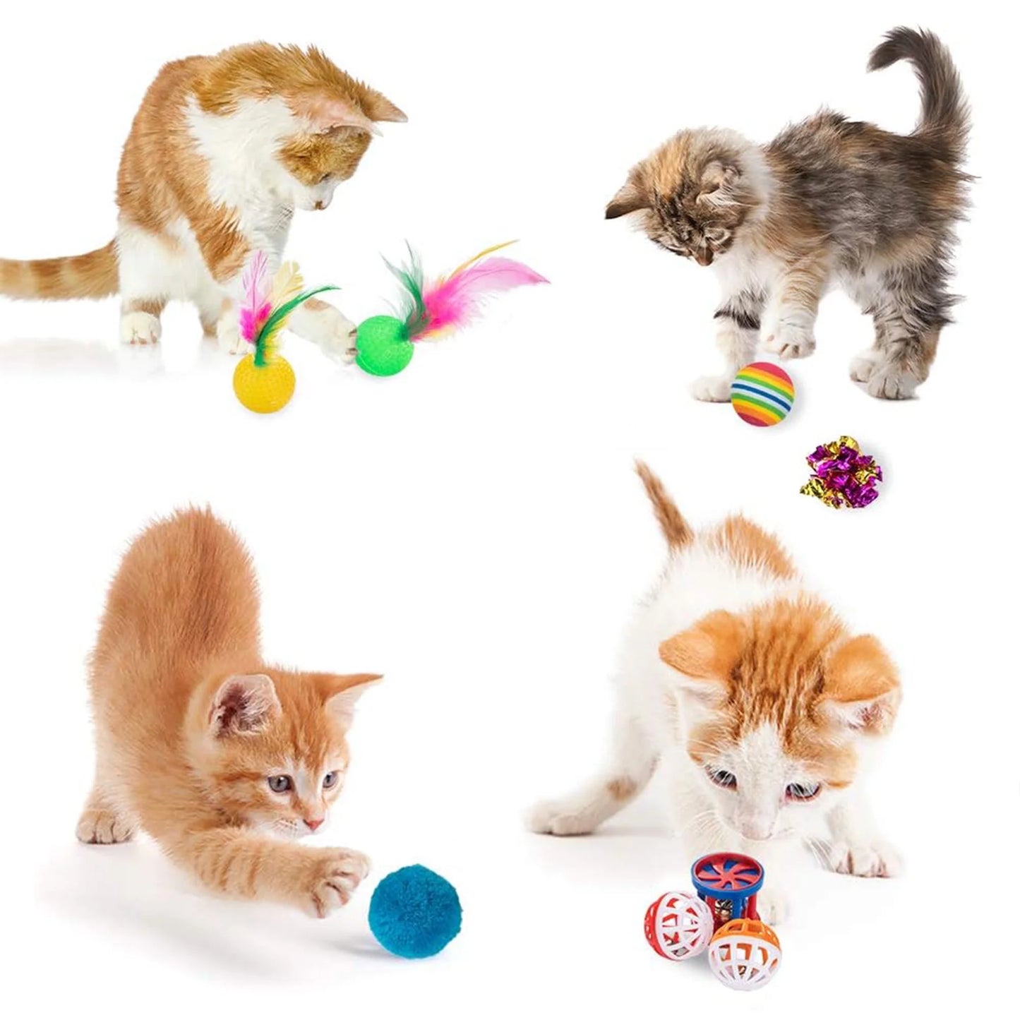 21PCS Cat Toys, Folding Camouflage Cat Tunnel, Indoor Interactive Pet Toys, Teaser Cat Feather Toy, Colourful Mouse Plush Ball 