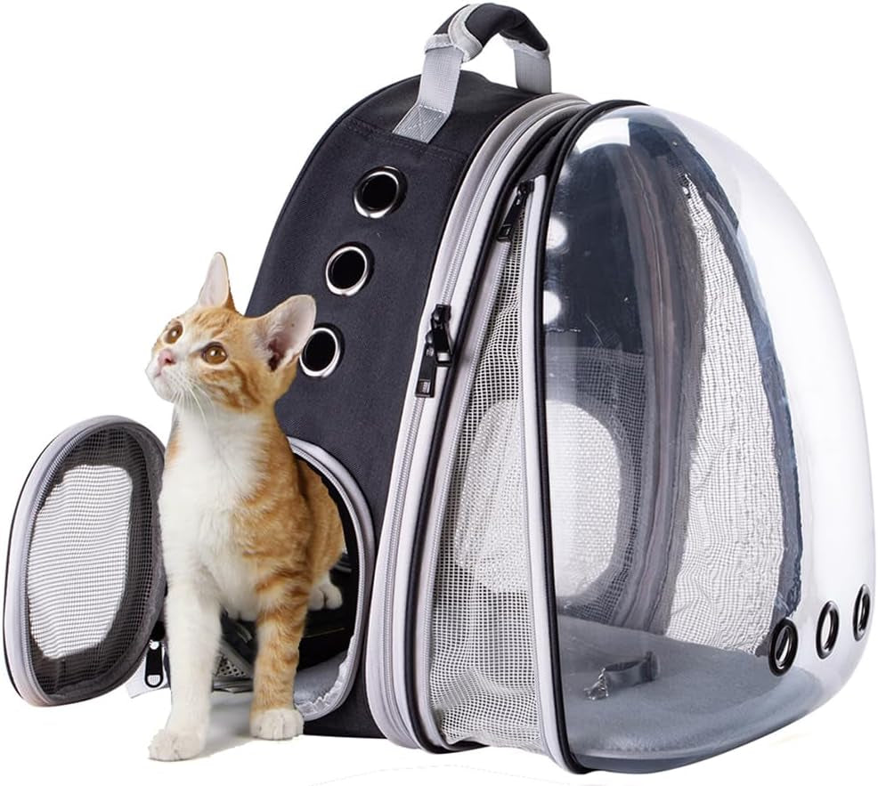 Cat Travel Backpack with Fan, Fit up to 20 Lbs, Space Capsule Astronaut, Clear Bubble Window Pet Backpack for Cats