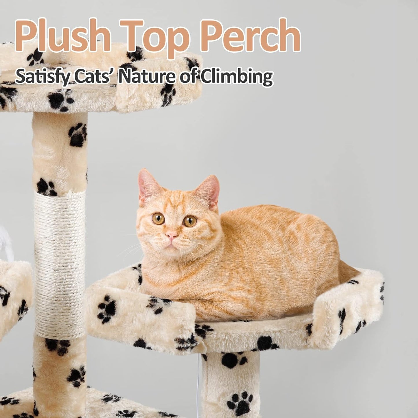 67” Tall Cat Trees and Towers with Scratching Posts, Condos,  Hammock Resting Perch, Indoor Pet Activity Furniture Play House for Large Cats 