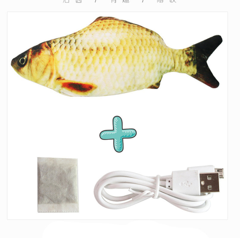 Interactive Electric Floppy Fish Cat Toy, USB Charger