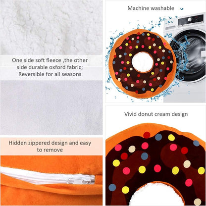 Donut Cat Bed, Plush Orthopedic Foam Mattress,  Pet Bed for Indoor Cats, Machine Washable 