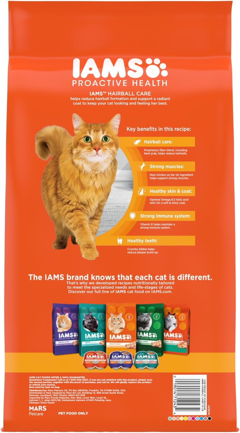 Proactive Health Adult Hairball Care Dry Cat Food with Chicken and Salmon, 7 Lb. Bag