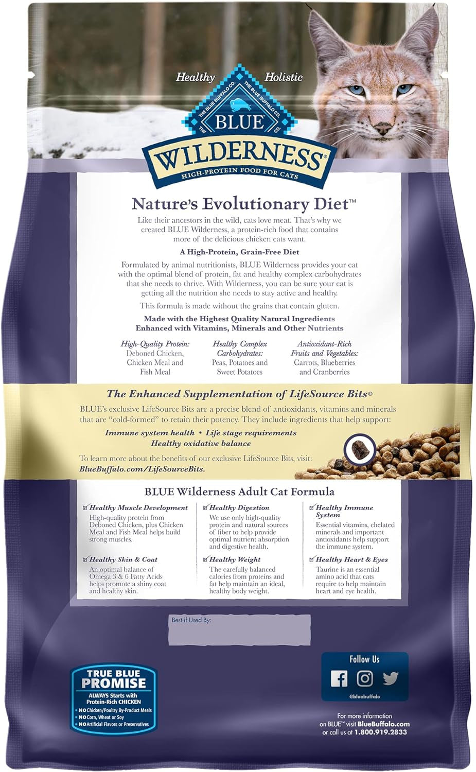 Blue Buffalo Wilderness High Protein, Natural Adult Dry Cat Food, Chicken 6-Lb