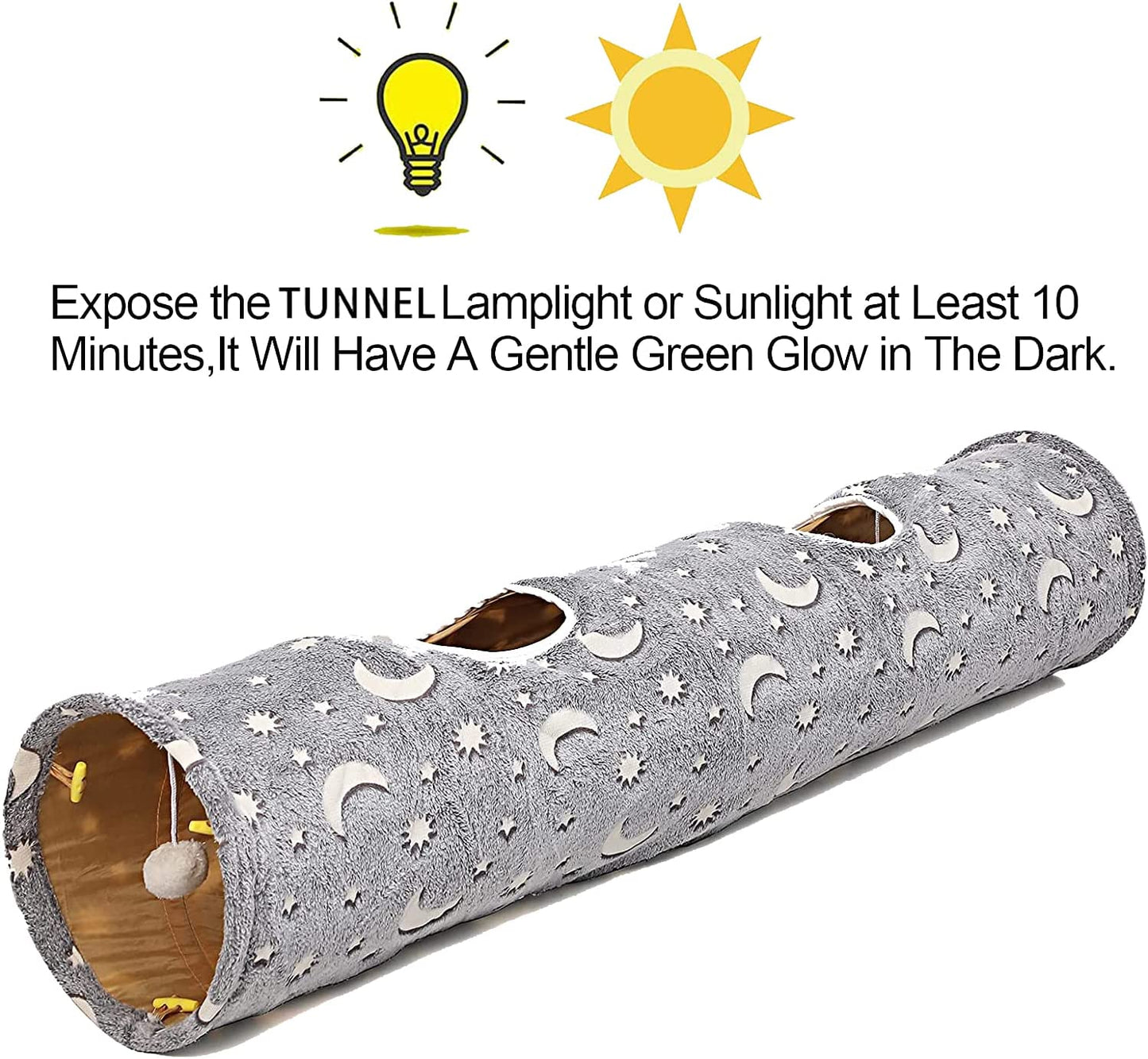 Cat Tunnel Tube with Plush Ball Toys 