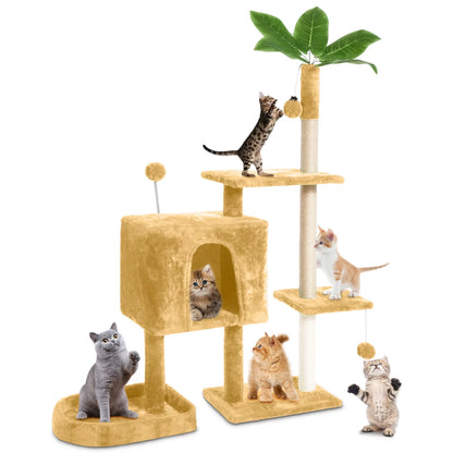 Cat Tree,52" Cat Tower for Indoor Cats, Cat Tree with Scratching Posts, Plush Perch Stand