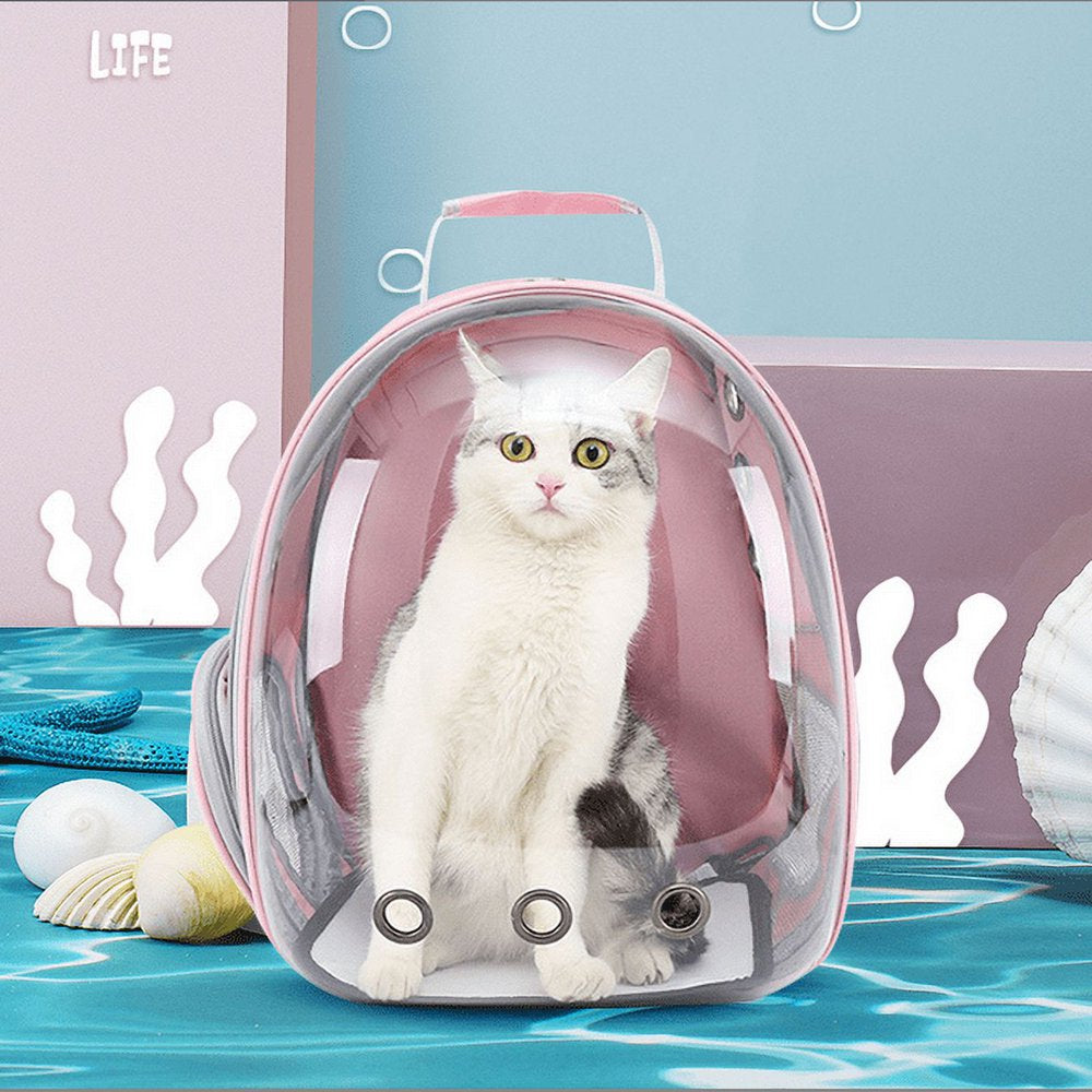 Cat Backpack Carrier Bubble Carrying Bag, Carrier for Small Medium Cats, Space Capsule Pet Carrier Hiking Backpack, Airline Approved Travel Carrier - Pink