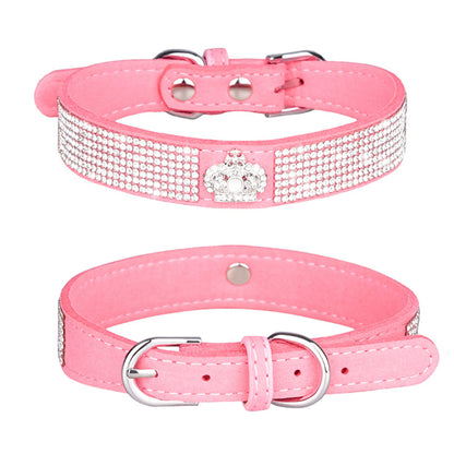 Cat Collar Bling Diamond with Rhinestone Crown Decoration