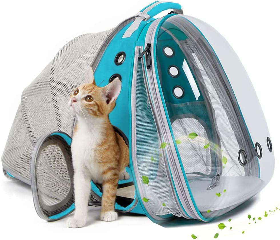 Cat Travel Backpack with Fan, Fit up to 20 Lbs, Space Capsule Astronaut, Clear Bubble Window Pet Backpack for Cats