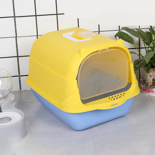 Hooded Litter Box Litter Box with Lid Large Litter Boxes for Big Cats Enclosed Litter Box Fully Enclosed Large Cat Litter Box with Door Isolate Smelly Cat Toilet Cat Pet