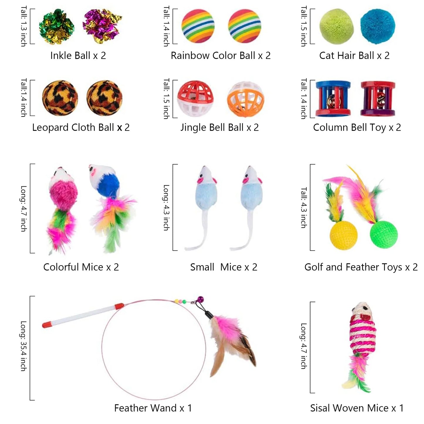 21PCS Cat Toys, Folding Camouflage Cat Tunnel, Indoor Interactive Pet Toys, Teaser Cat Feather Toy, Colourful Mouse Plush Ball 