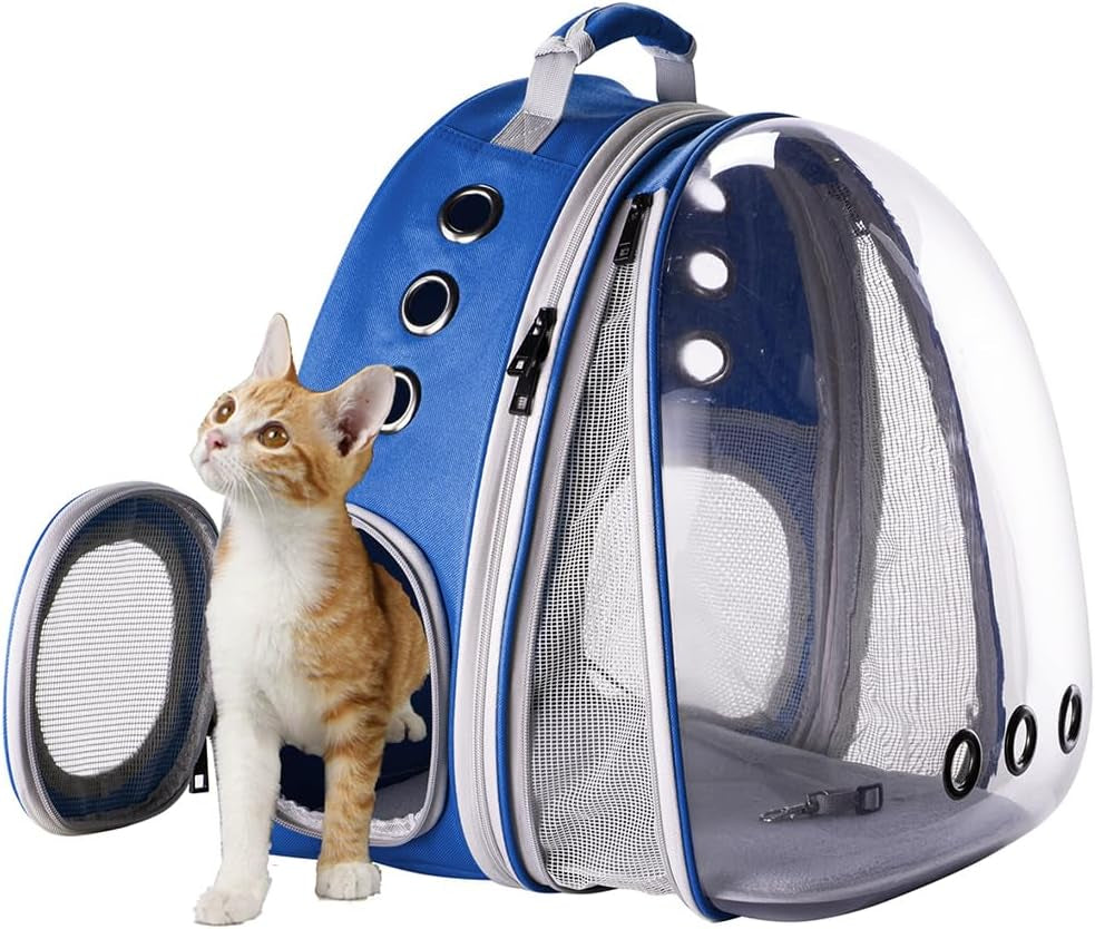 Cat Travel Backpack with Fan, Fit up to 20 Lbs, Space Capsule Astronaut, Clear Bubble Window Pet Backpack for Cats