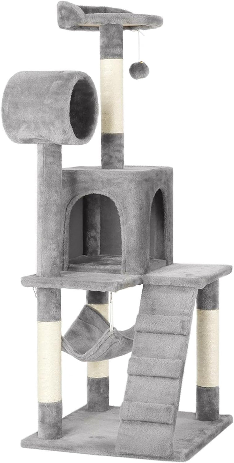 Cat Tree Tower Kitten Condo Scratching Post with Hammock Tunnel 51In