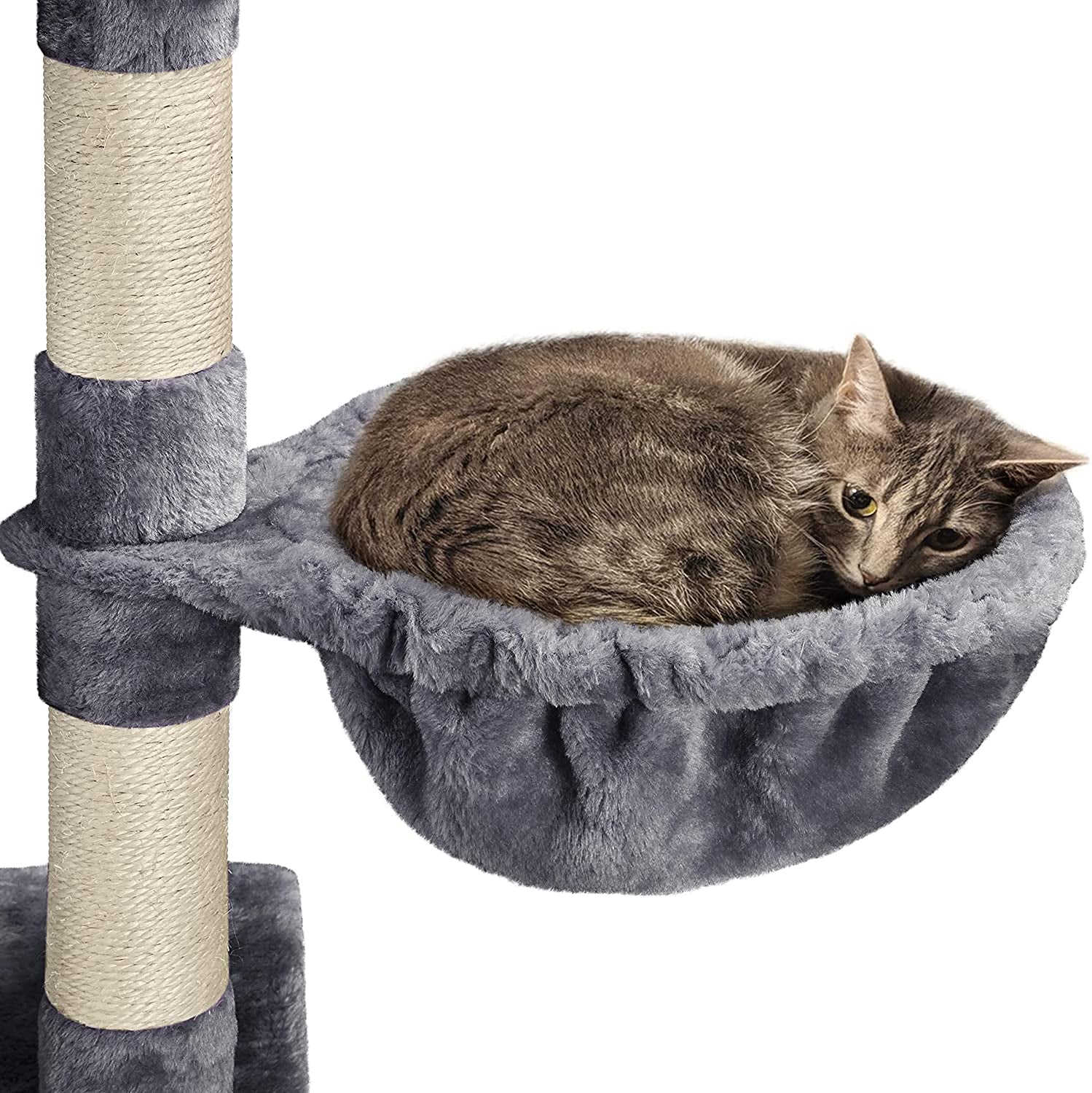 Cat Trees with Scratching Post, Condos, Basket, Top Perch for Indoor Cats