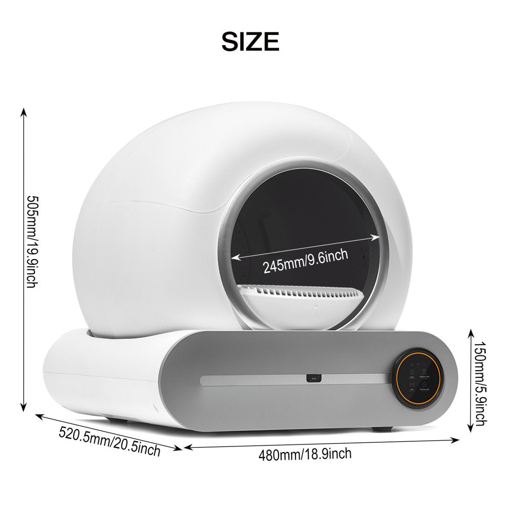 Self Cleaning Litter Box, Automatic Cat Litter Box with App Control Support, Integrated Safety Protection