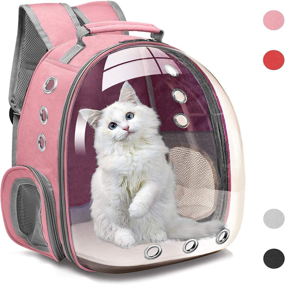 Cat Backpack Carrier Bubble Carrying Bag, Carrier for Small Medium Cats, Space Capsule Pet Carrier Hiking Backpack, Airline Approved Travel Carrier - Pink