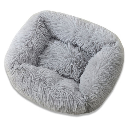 Cat Bed for Indoor Cats, Soft Long Plush Cushion Washable Pet Bed ,Self-Warming Square Cat Bed, Anti-Slip Bottom Cushion 