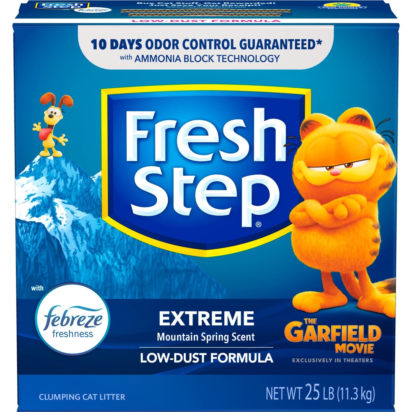 Extreme Scented Litter with Febreze, Clumping, Mountain Spring, 25 Pounds