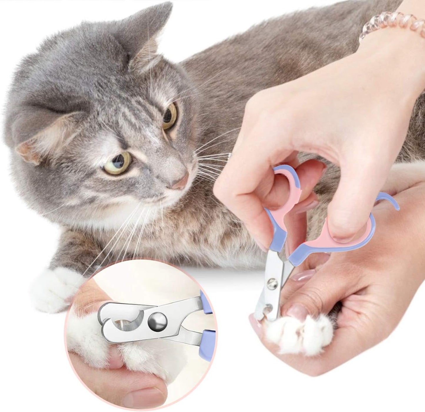 Cat Nail Clippers with Safety Lock and Sturdy Non Slip Handles - Professional Grooming Tool for Large and Small Animals