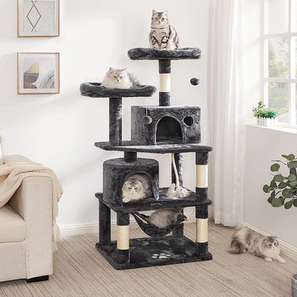 Cat Tower for Indoor Cats, Kitten Furniture Activity Center, Play House with Sisal Scratching Posts, Perches Hammock 