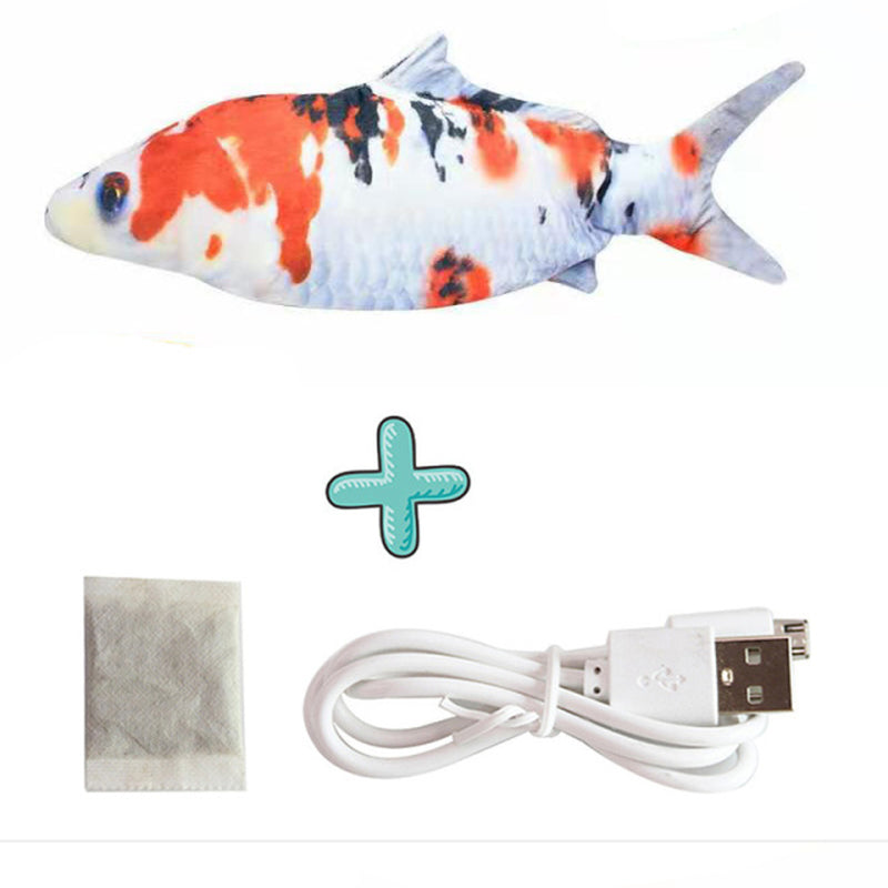 Interactive Electric Floppy Fish Cat Toy, USB Charger