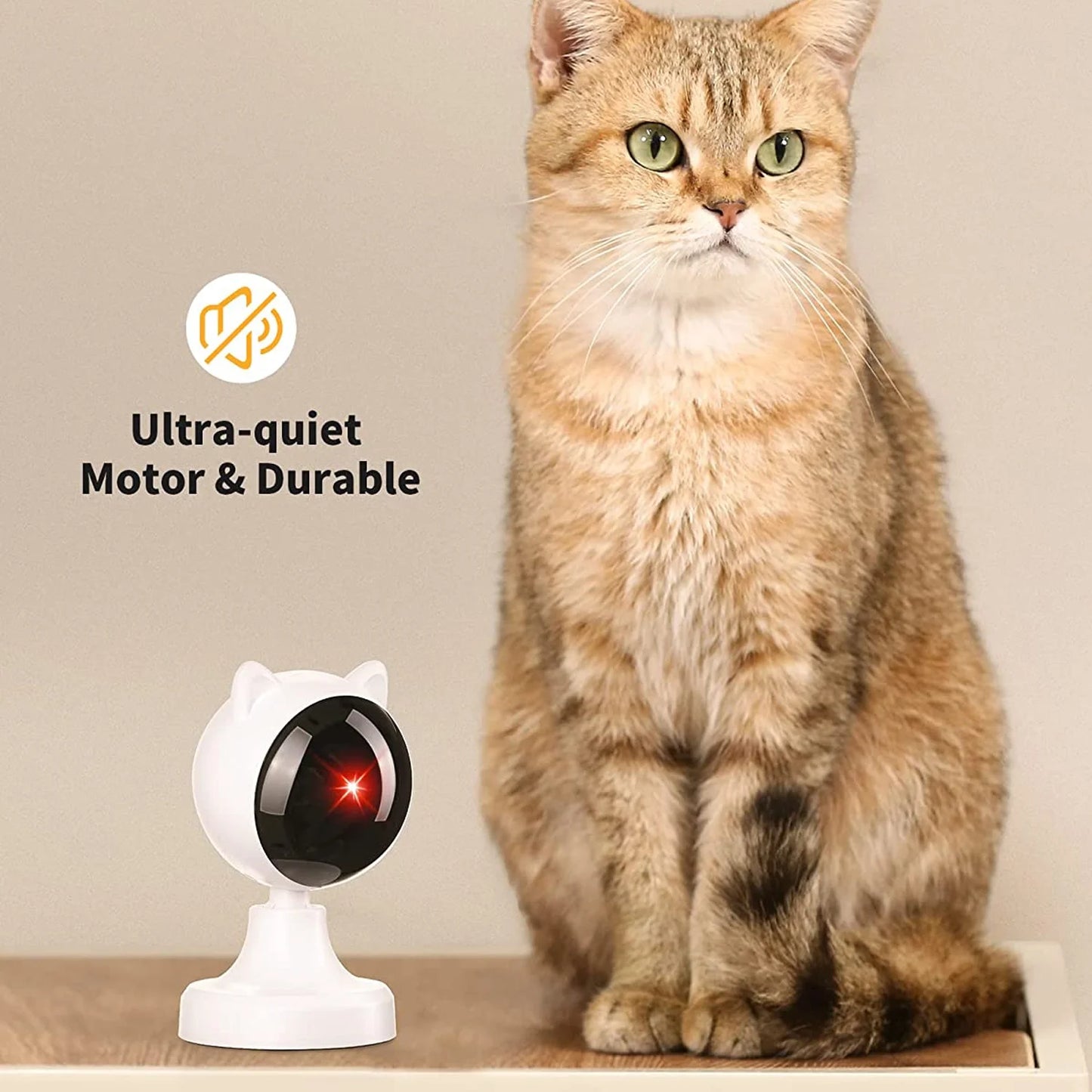 Automatic Cat Laser Toys, Interactive Laser Cat Toys for Indoor Cats, Cat Laser Toy Automatic White